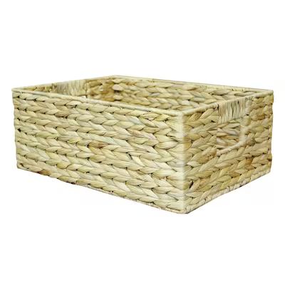allen + roth  10.7-in W x 5.5-in H x 14.15-in D Natural Water Hyacinth Stackable Bin | Lowe's