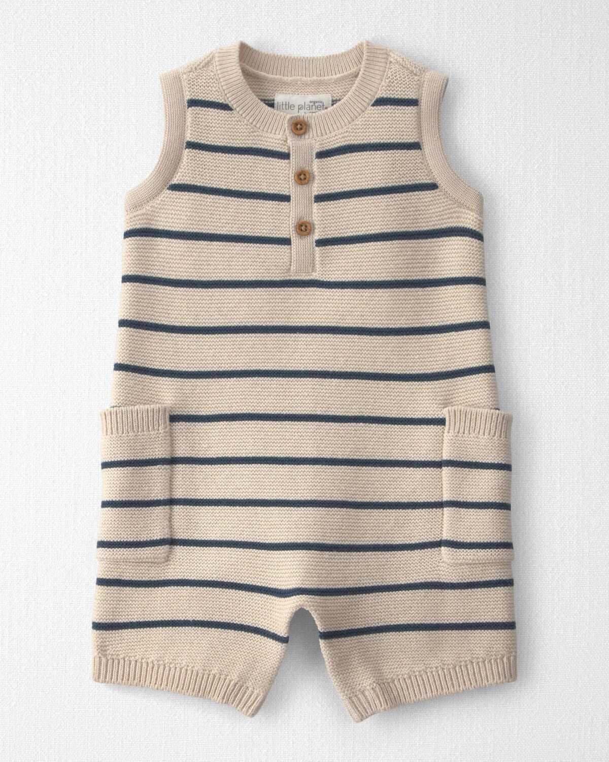 Baby Organic Cotton Knit Romper in Stripes - Little Planet | Carter's | Carter's Inc