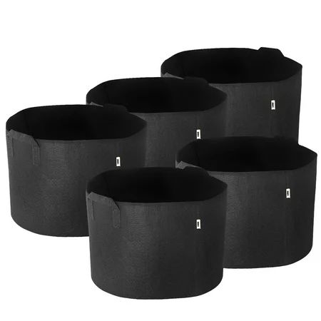 iPower 10-Gallon 5-Pack Grow Bags Fabric Aeration Pots Container with Strap Handles for Nursery Gard | Walmart (US)