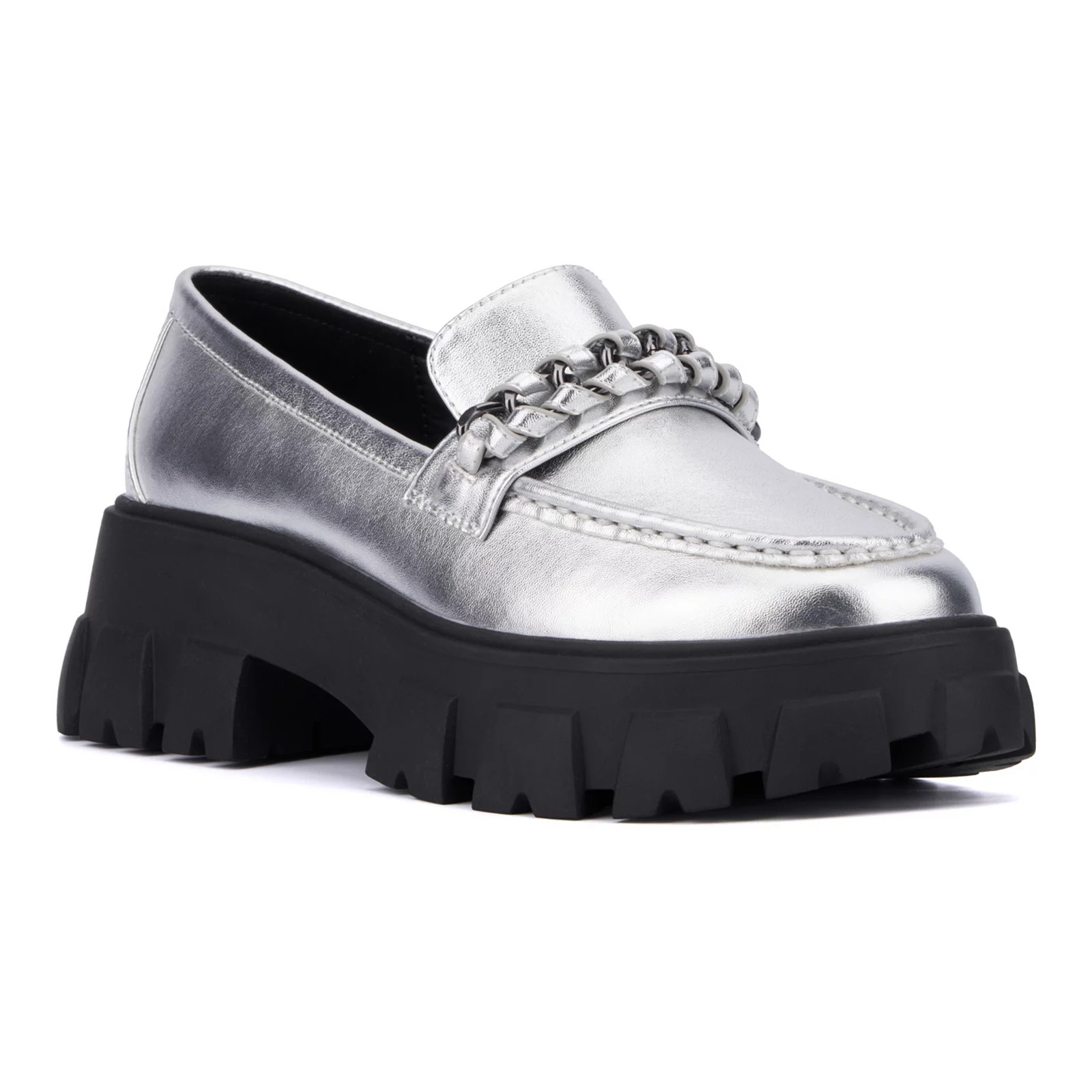 Women's Fashion to Figure Jazelle Wide Width Loafers, Size: 8 Wide, Silver | Kohl's