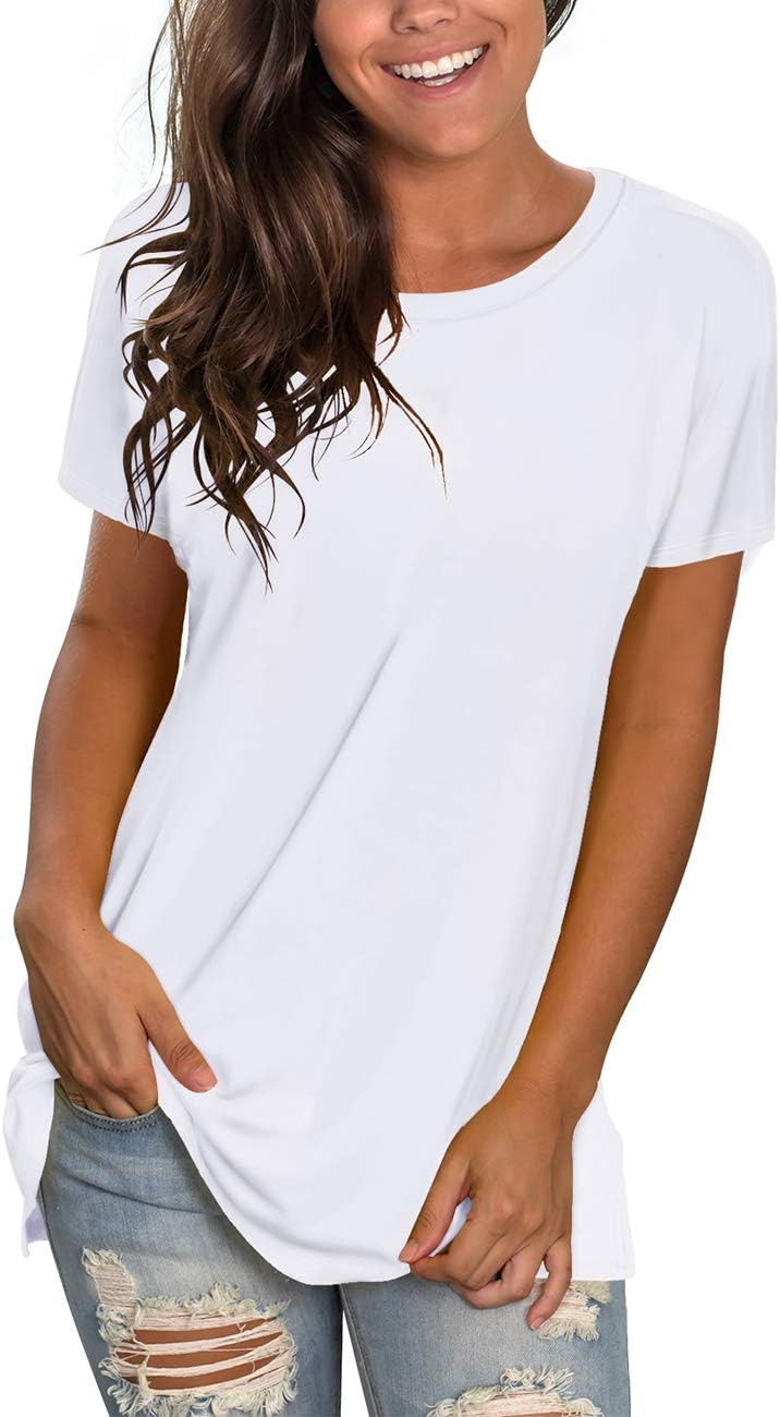 Saloogoe Womens Loose Fit Tshirts Short Sleeve Summer Tops Casual Workout Yoga Tunic T Shirts Tops | Amazon (US)