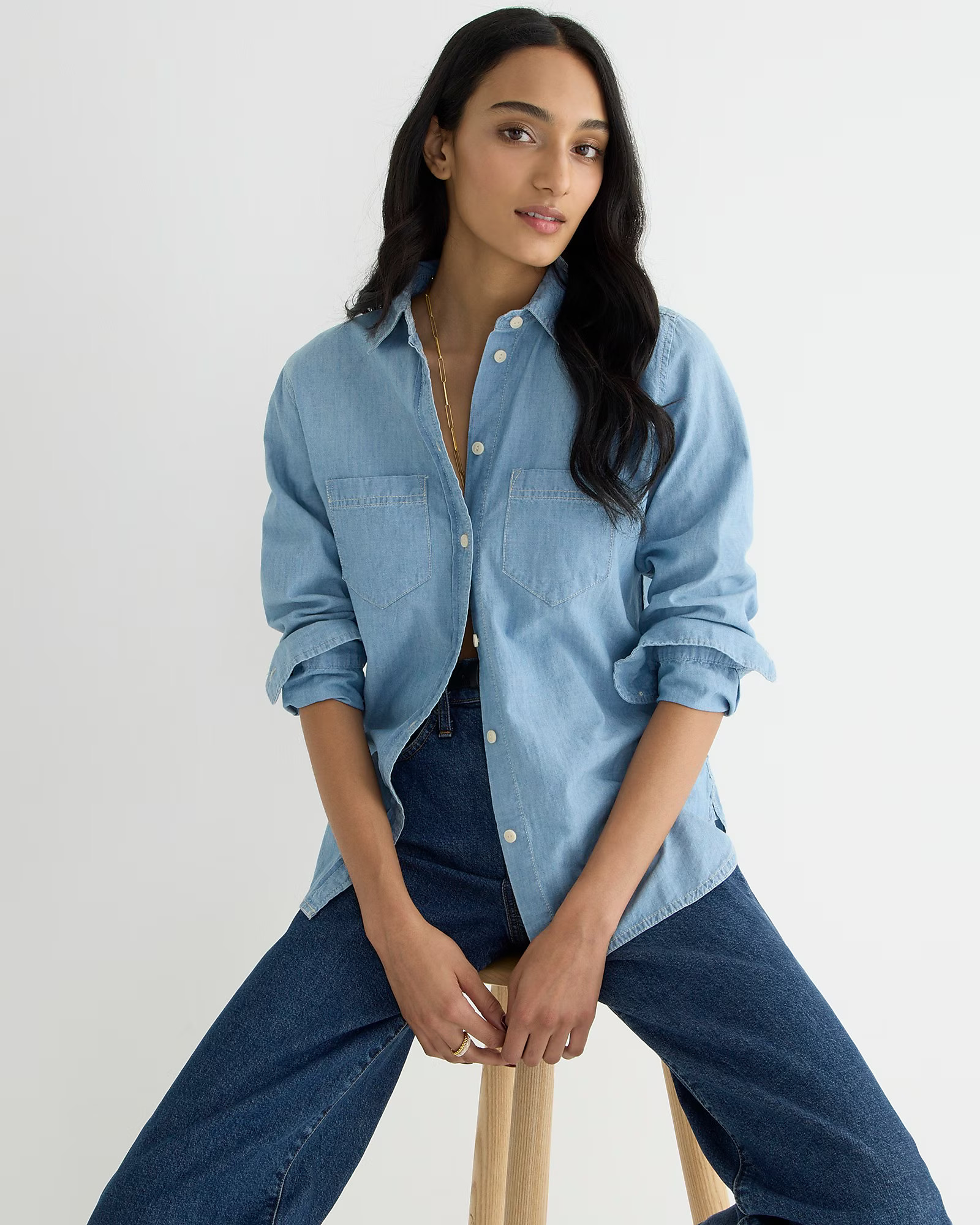 Classic-fit chambray shirt | J. Crew US