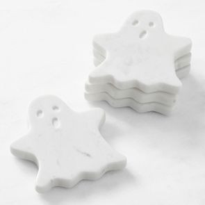 White Marble Ghost Coasters, Set of 4 | Williams-Sonoma