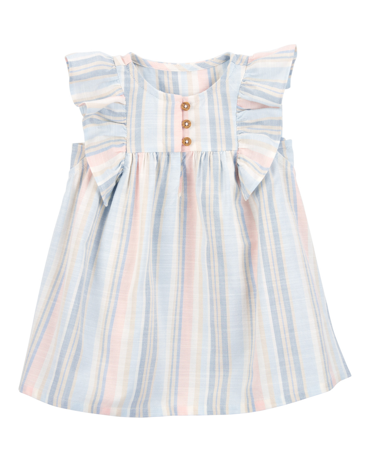 Baby Striped Linen Look-Alike Flutter Sleeves Dress - Carter's | Carter's | Carter's Inc