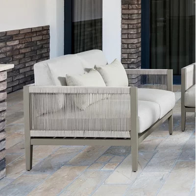 Tovias 56'' Wide Outdoor Loveseat with Cushions | Wayfair North America