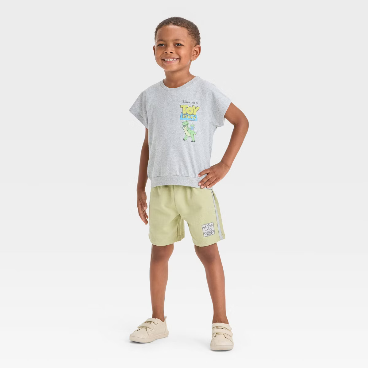 Toddler Boys' 2pc Disney Toy Story Short Sleeve T-Shirt and Shorts Set - Gray | Target