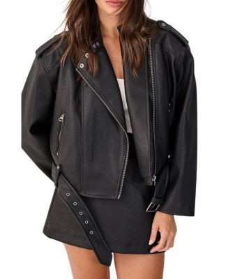 Nasty Gal Belted Faux Leather Biker Jacket | Bloomingdale's Women | Bloomingdale's (AU)