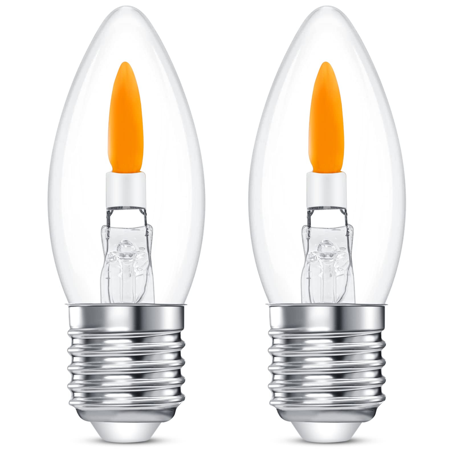 B11 Flame Bulbs 2-Pack - 2 Mode Flickering LED 1800K, E26 Non-Dimmable for Halloween/Christmas Po... | Amazon (US)