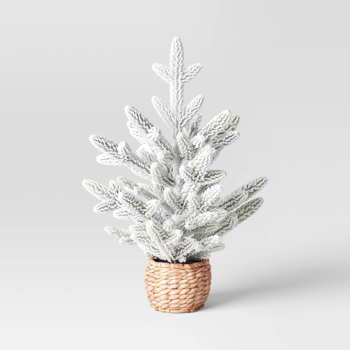 30" Artificial Flocked Christmas Tree in Woven Basket - Threshold™ | Target