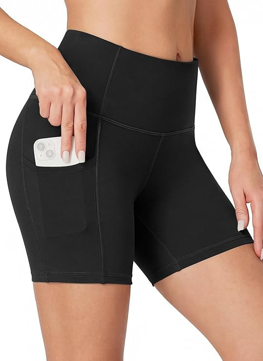 Heathyoga Biker Shorts Women Tummy Control 5" Workout Shorts Women with Pockets High Waisted Span... | Amazon (US)
