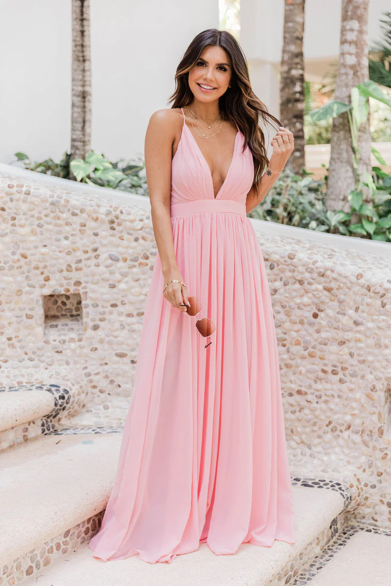 It All Begins With Love Pink Maxi Dress FINAL SALE | Pink Lily