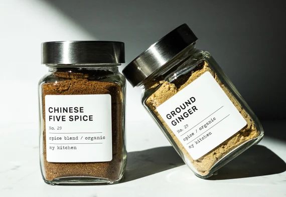 Spice Jar Labels Set for Kitchen Organization • Custom Labels for Kitchen Storage  • Water Re... | Etsy (US)