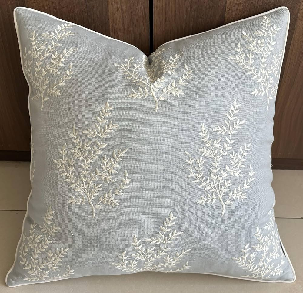 VAGMINE Hand Crafted Embroidered Cotton Square Decorative Accent Throw Pillow Cover - for Master ... | Amazon (US)