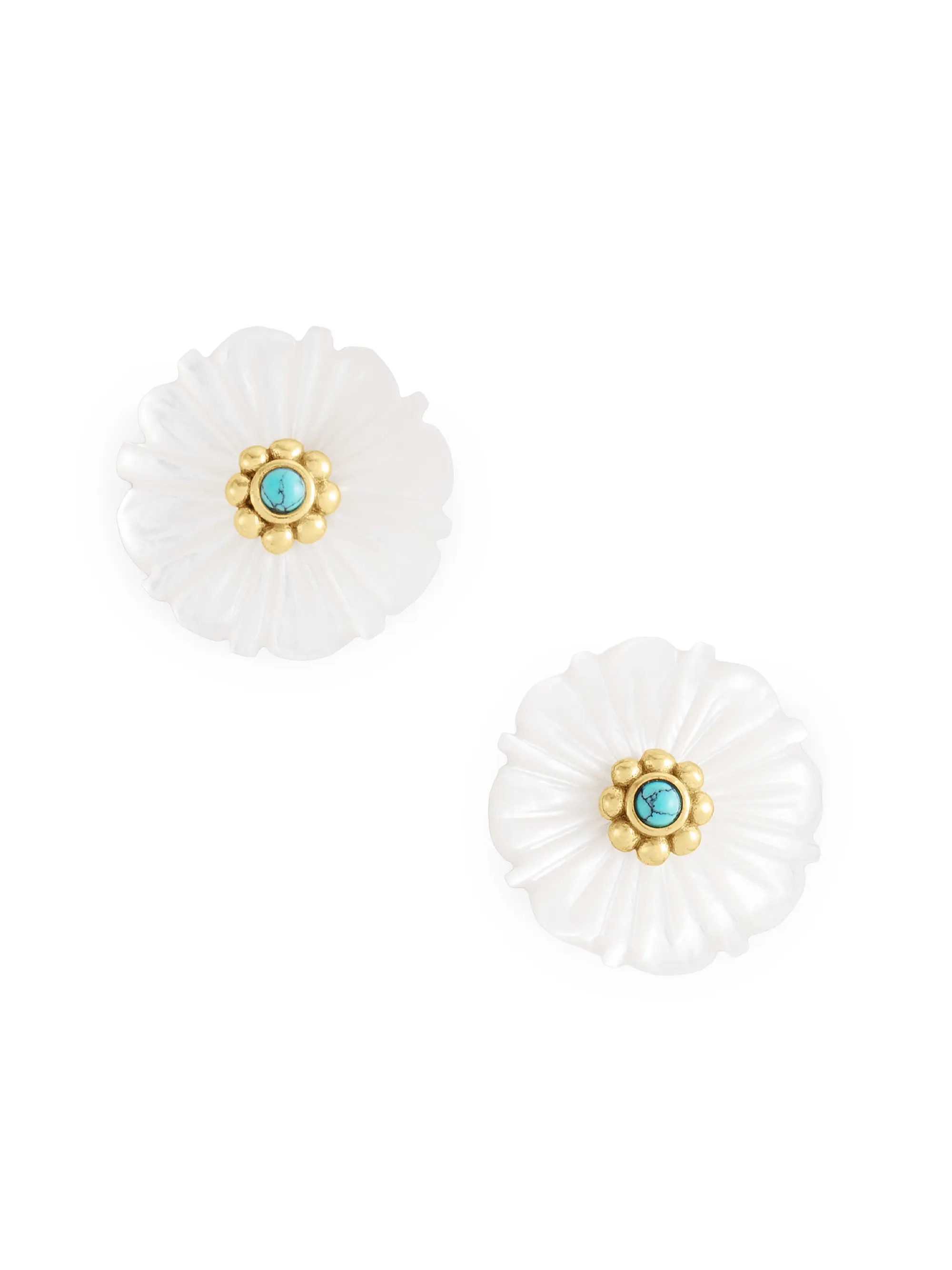 Anabel Aram Milos 18K-Gold-Plated &amp; Carved Mother-Of-Pearl Flower Stud Earrings | Saks Fifth ... | Saks Fifth Avenue