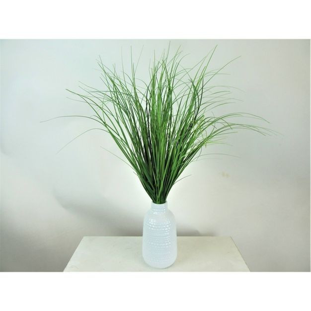 24" x 12" Artificial Grass Plant in Ceramic Vase White - LCG Florals | Target