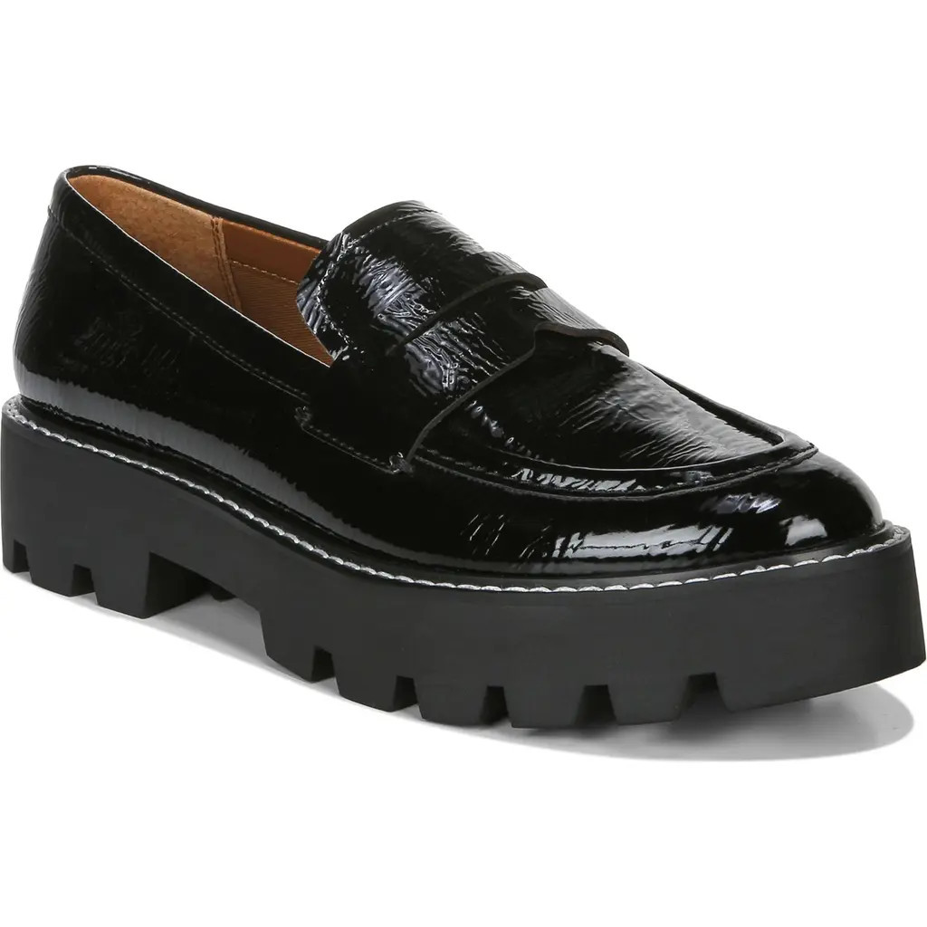 Franco Sarto Balin Platform Loafer in Black Patent at Nordstrom, Size 8.5 | Nordstrom