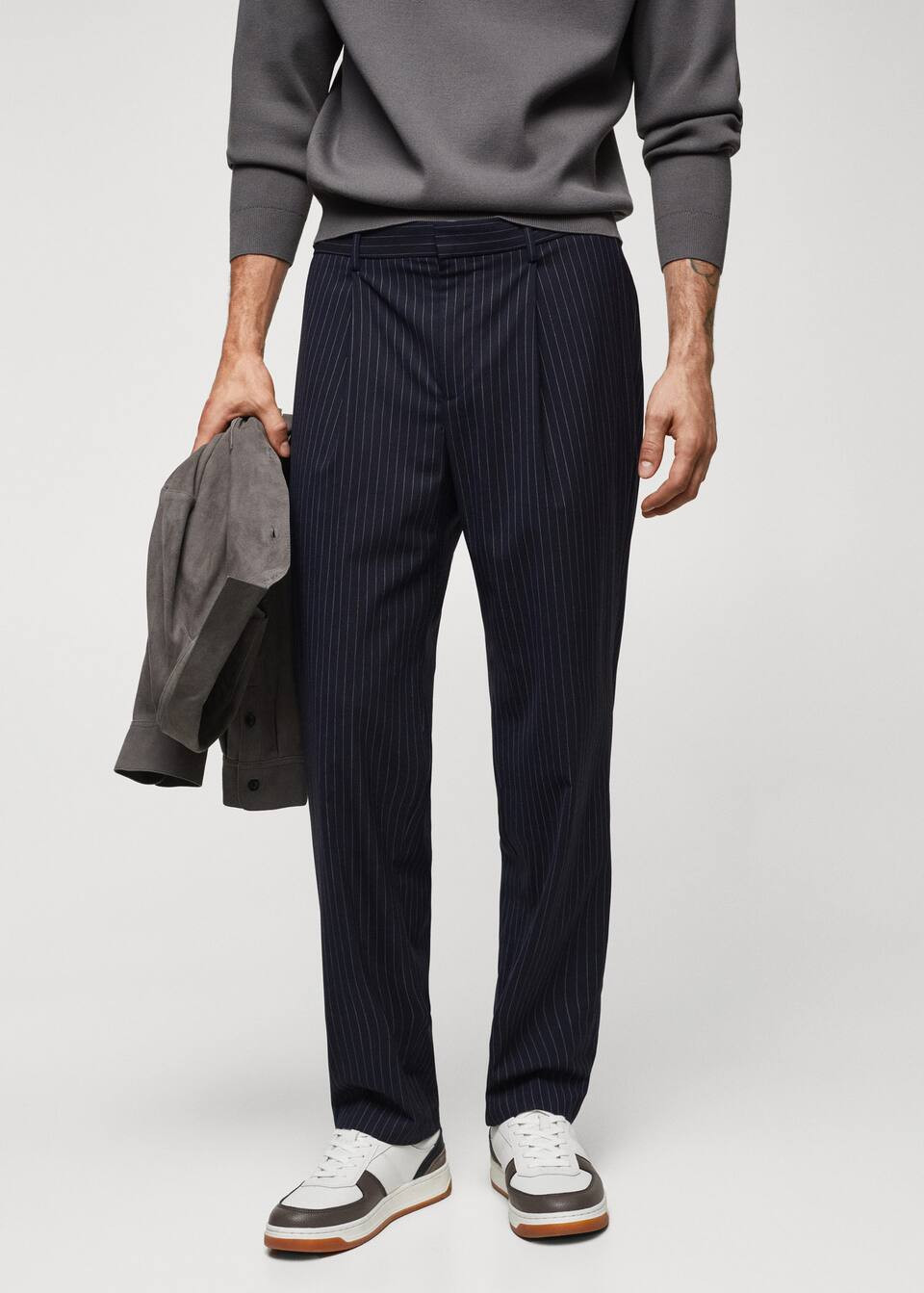 Pinstripe wool pants -  Men | Mango Man USA | MANGO (US)