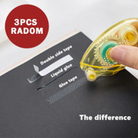 1/3Pcs Mini Glue With Dot Glue Classic Transparent Sided Tape Roller Dispenser Student Office Portable Double Sided Adhesive | AliExpress (US)