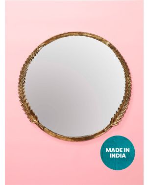 30x30 Wall Mirror With Metallic Leaf Frame | Accent Furnishings | HomeGoods | HomeGoods
