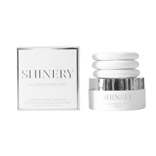 Shinery Illuminating Pom Tarnish Eraser - Formula-Free Sterling Silver Polisher, Non-Toxic Jewelry Cleaner Cloth Alternative, Chic Storage Jar, Safe All Metals | Amazon (US)