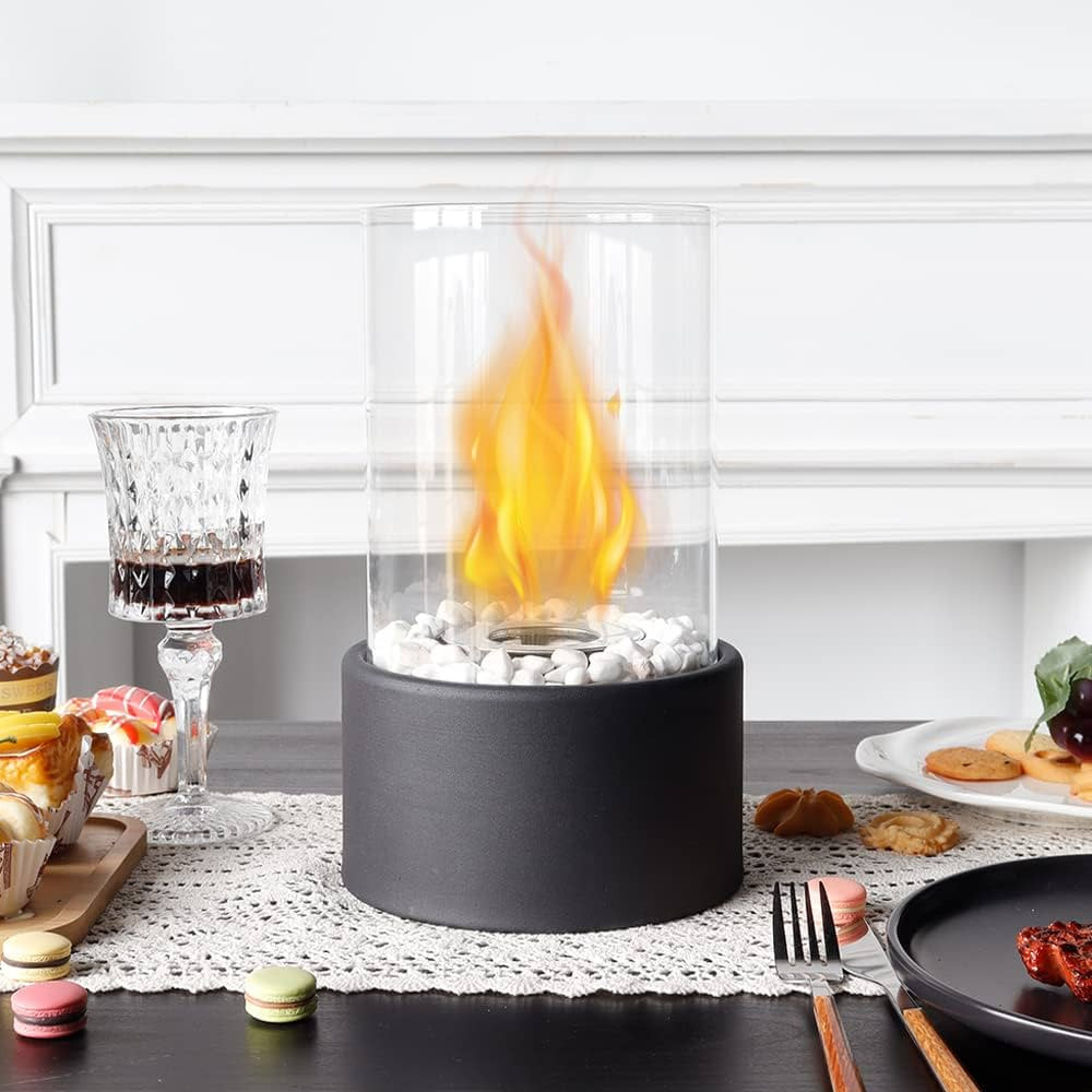 JHY DESIGN 10.5" H Portable Tabletop Fireplace, Tabletop Fire Pit, Fire Bowl Clean Burning Bio Et... | Amazon (US)