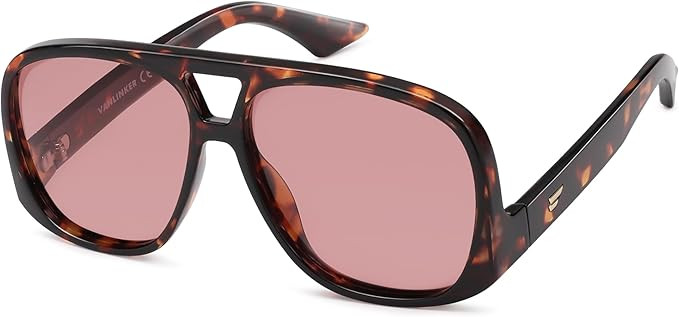 VANLINKER Oversized Aviator Polarized Sunglasses for Women Men Retro Square Eyewears Vintage 70s ... | Amazon (US)