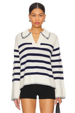 Athena Sweater in Ivory Navy Stripe | Revolve Clothing (Global)