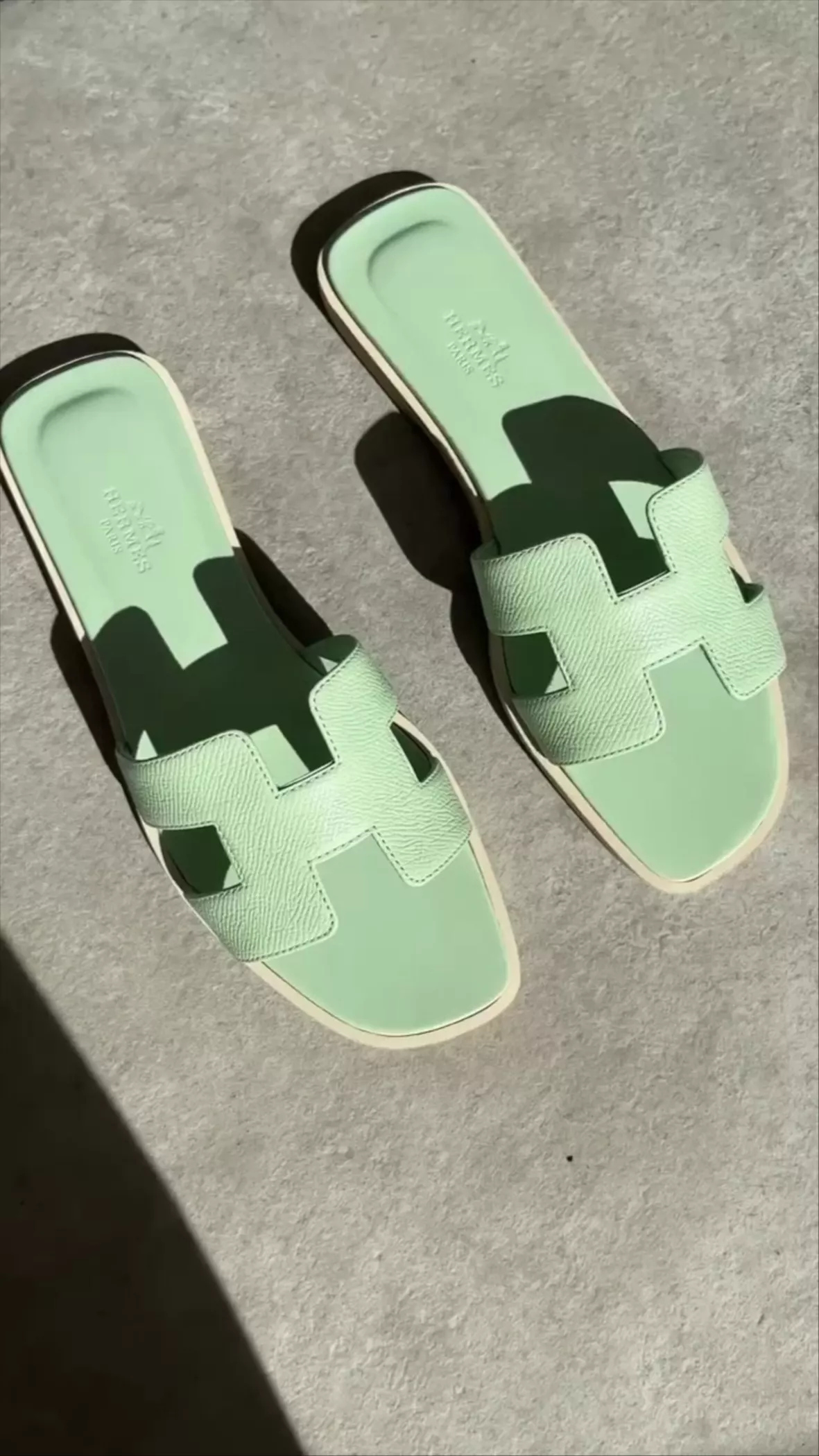 Hermes, Shoes, Hermes Oran Sandals Vert Jade