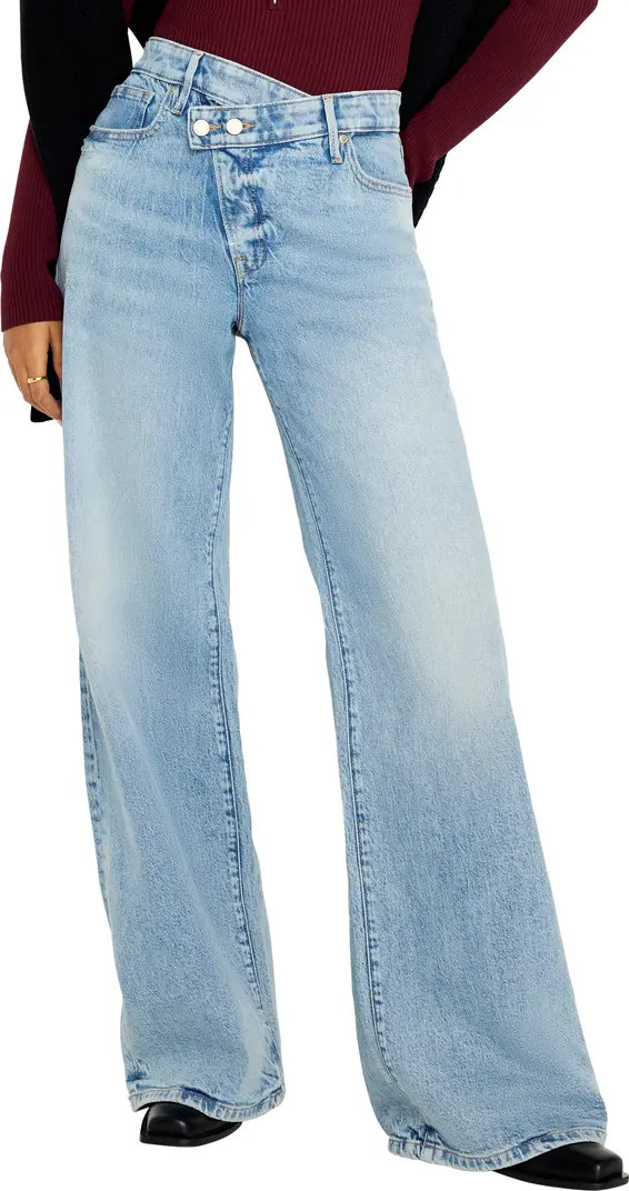 Good Ease Crossover Waist Wide Leg Jeans | Nordstrom