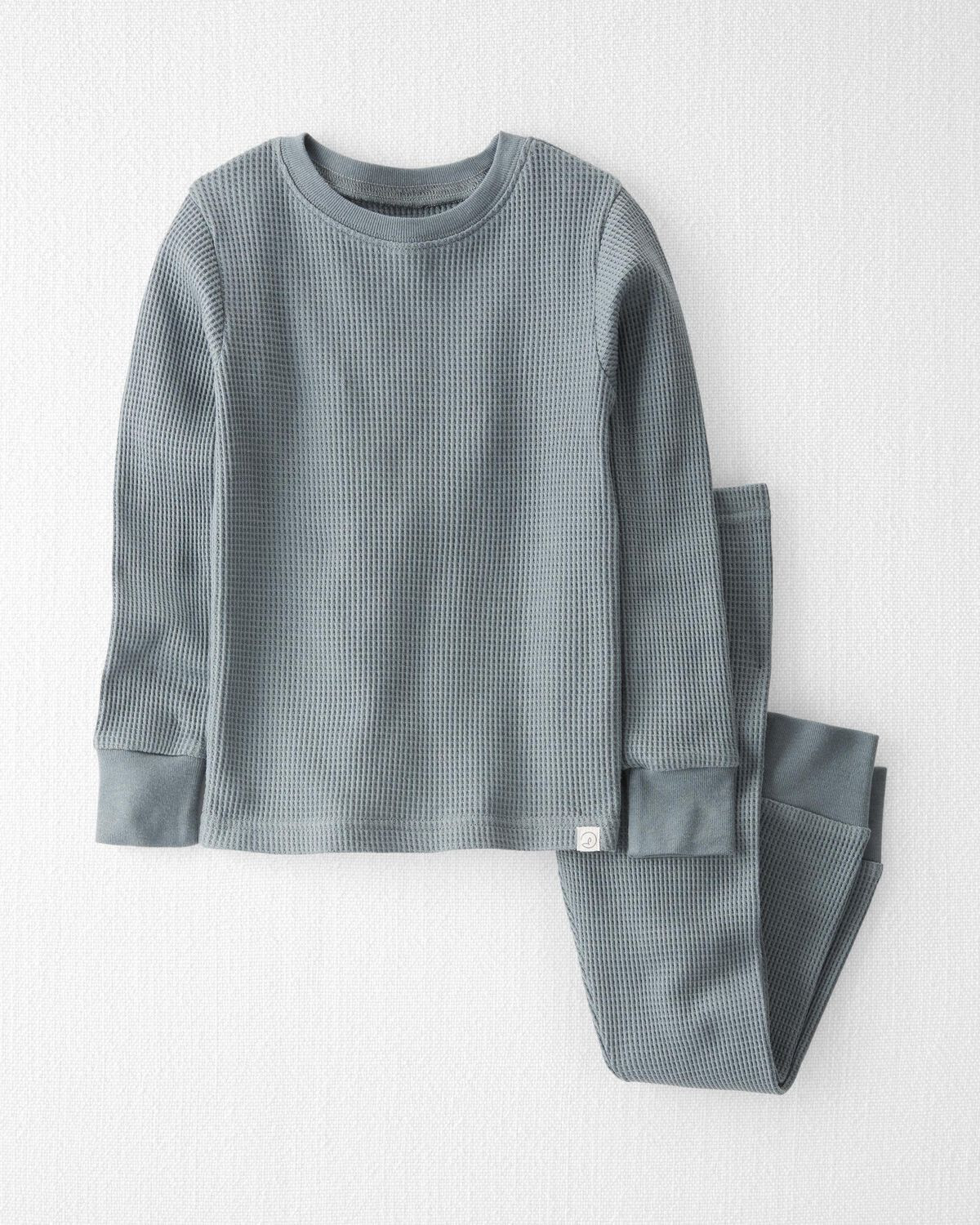 Aqua Slate Toddler Waffle Knit Organic Cotton Pajamas Set | carters.com | Carter's