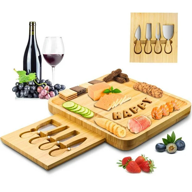Cheese Board and Knife Set,Bamboo Charcuterie Board Set,Sungwoo,for Wedding Birthday Housewarming... | Walmart (US)