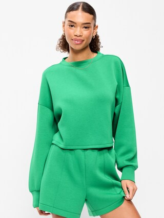 Bounce Fleece Crew-Neck Cropped Sweatshirt | Old Navy (US)