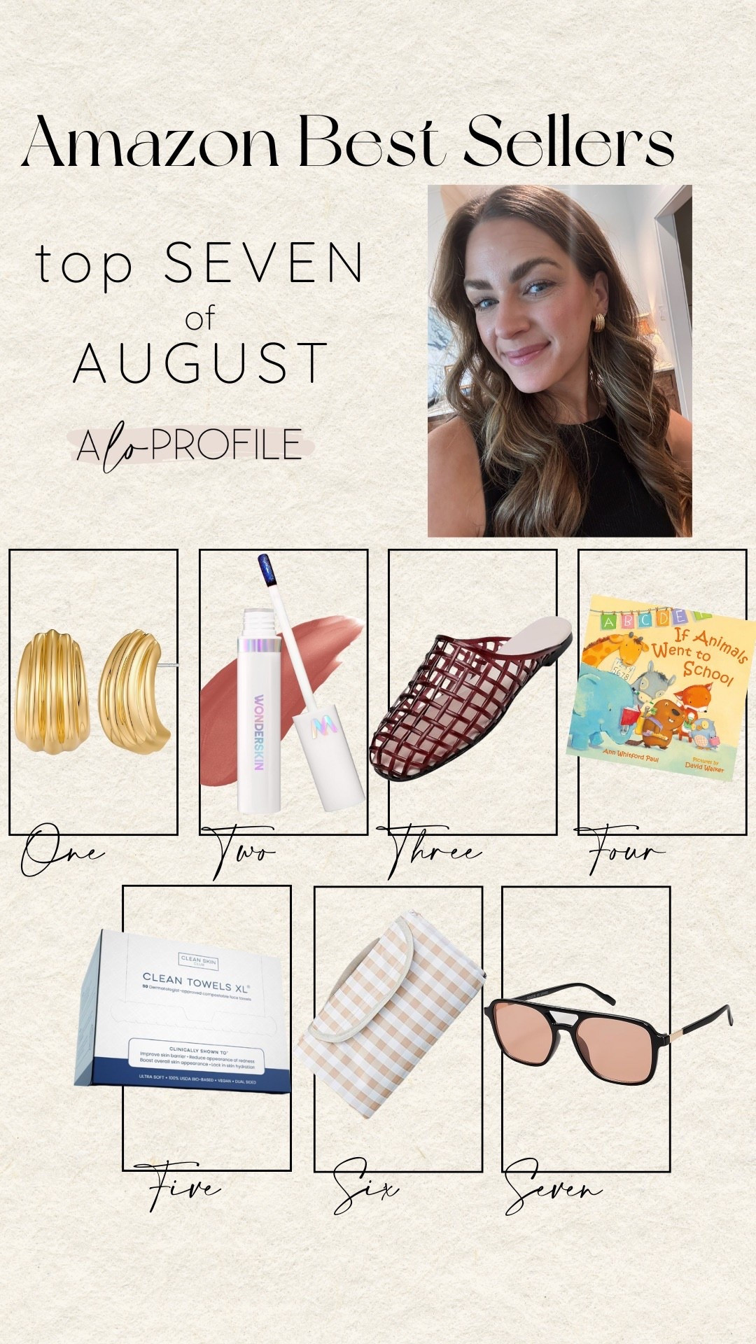 AMAZON BESTSELLERS✨
1. Gold Earrings
2. Lip Stain
3. Jelly Mules
4. Seasonal Books
5. Clean Club Towels
6. Waterproof Picnic Blanket
7. Brown Lens Sunnies



#LTKStyleTip #LTKFamily #LTKBeauty