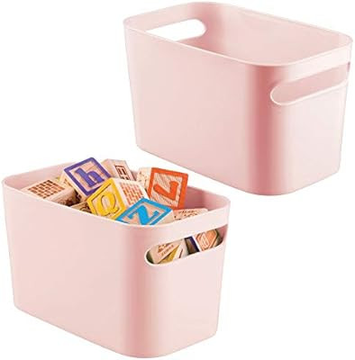 mDesign Plastic Toy Box Storage Organizer Tote Bin with Handles for Child/Kids Bedroom, Toy Room,... | Amazon (US)