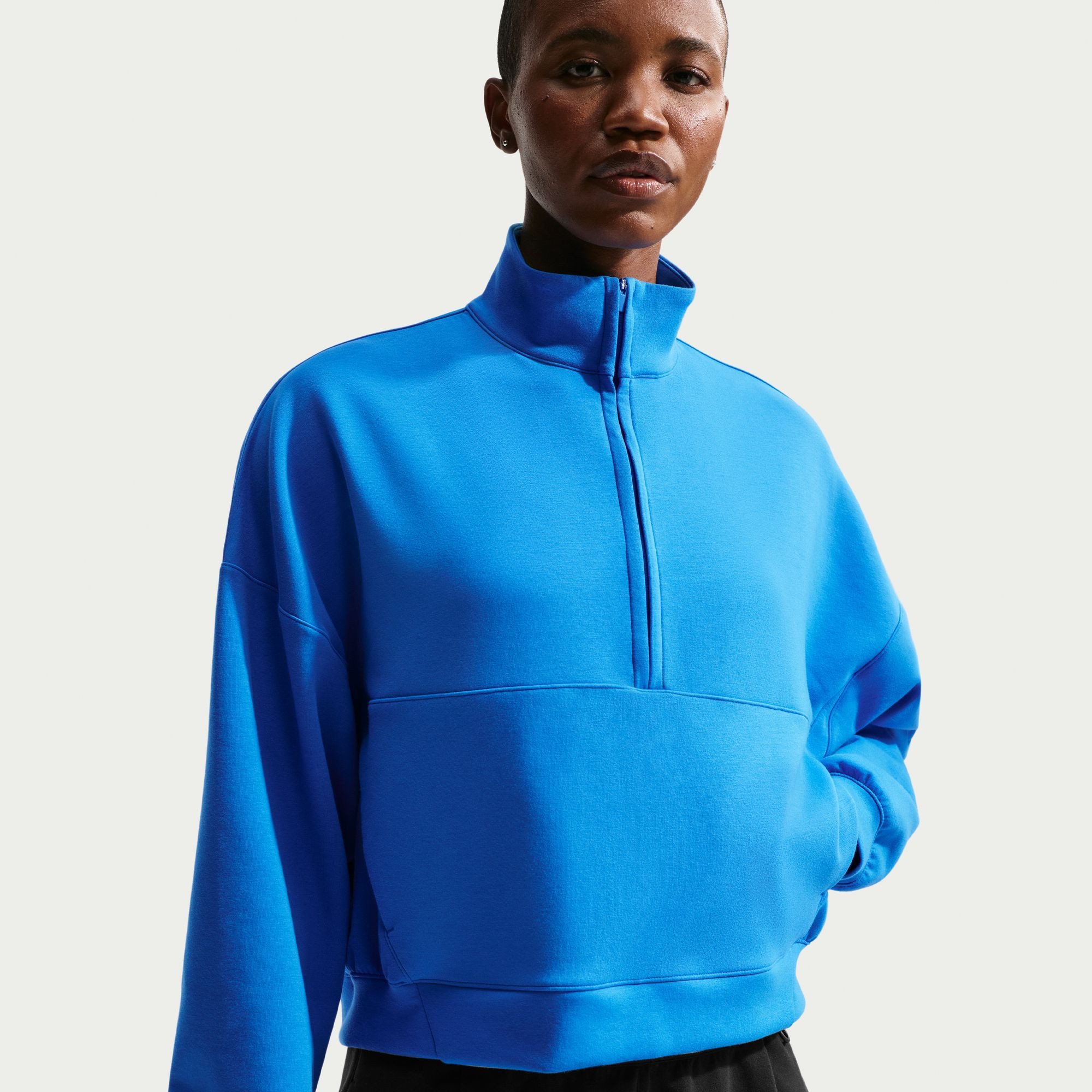 Nike Women's 24.7 ImpossiblySoft Oversized 1/2 Zip Sweatshirt, Small, Lt Orewood Brn/Lt Irn Ore | DICK'S Sporting Goods