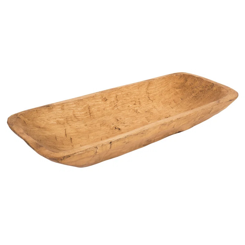 Trieu Wood Rectangle Contemporary Decorative Bowl in Brown | Wayfair Professional
