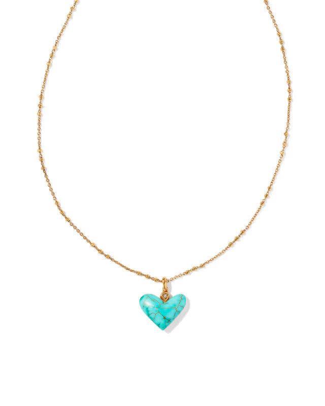 Poppy Vintage Gold Short Pendant Necklace in Variegated Turquoise Magnesite | Kendra Scott | Kendra Scott