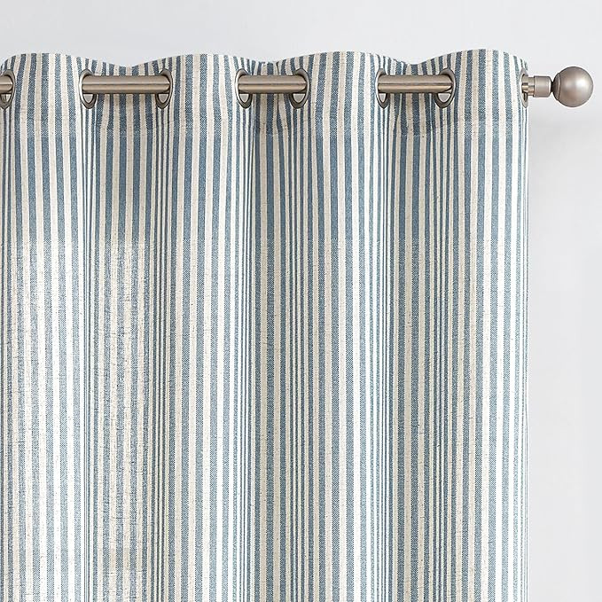 Vangao Linen Striped Curtains for Living Room Bedroom Farmhouse Tickingstripe Light Filtering Win... | Amazon (US)