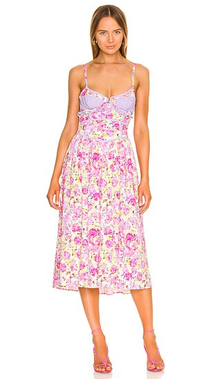 Martina Midi Dress in Pink | Revolve Clothing (Global)