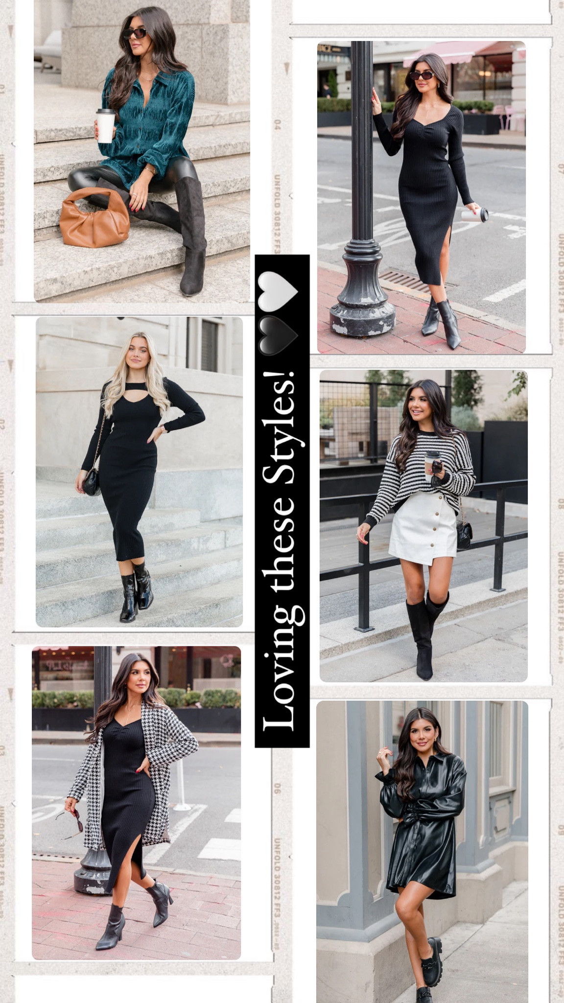 Holiday outfits, sweater dress, black and white, city style, winter outfitt

#LTKSeasonal #LTKfindsunder100 #LTKparties