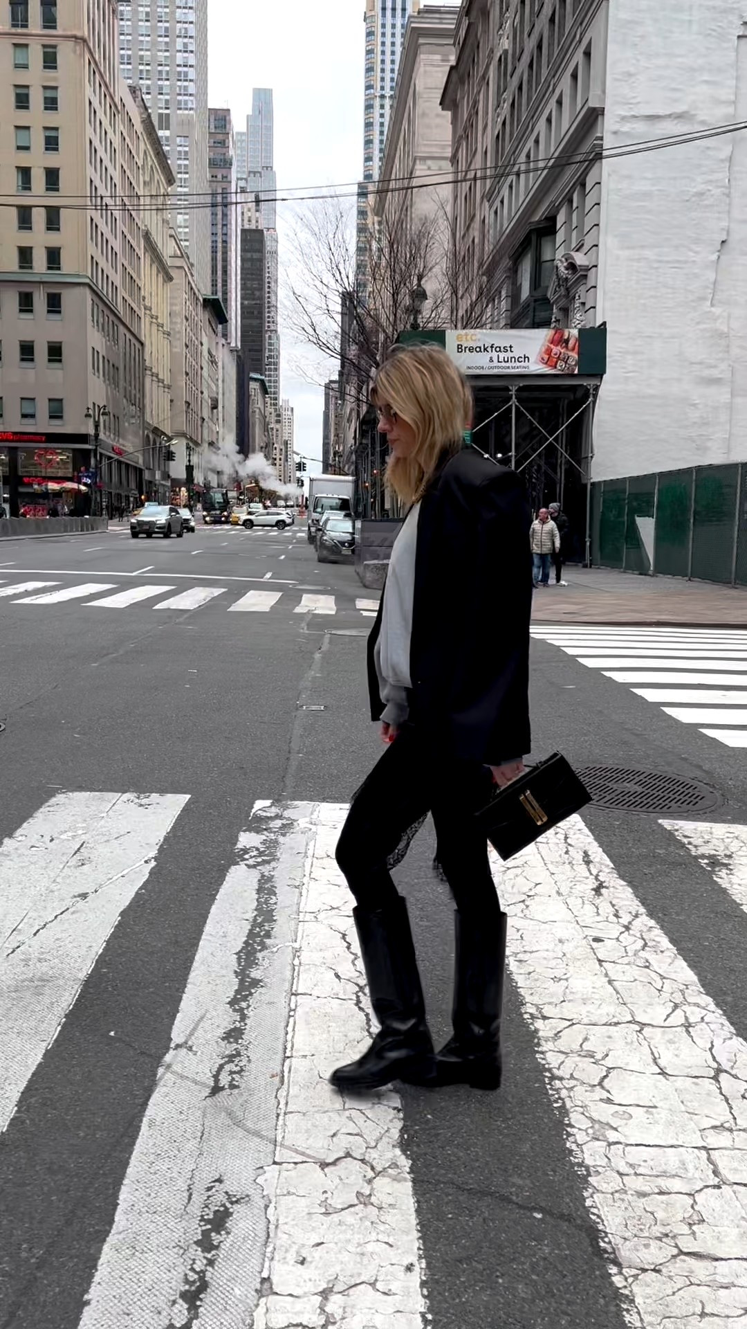 Chic outfit, blazer, riding boots, sezane boots, black leggings, demellier clutch 

#LTKfestive #LTKwinter #LTKuk