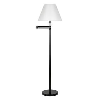 Moby 62 in. Swing Arm Blackened Bronze Lamp Empire Shade | The Home Depot