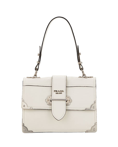 Prada Top Handle Soft Cahier | Neiman Marcus