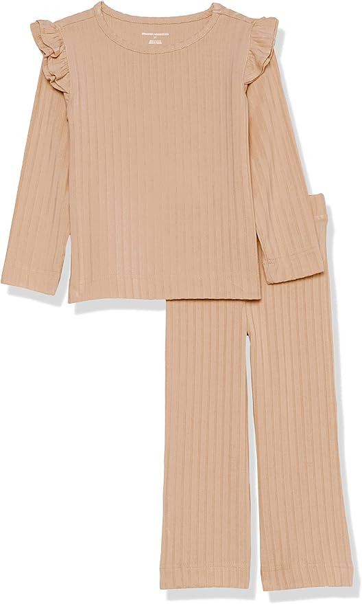 Amazon Essentials Girls and Toddlers' Wide-Rib Outfit Set, Pack of 2 | Amazon (US)