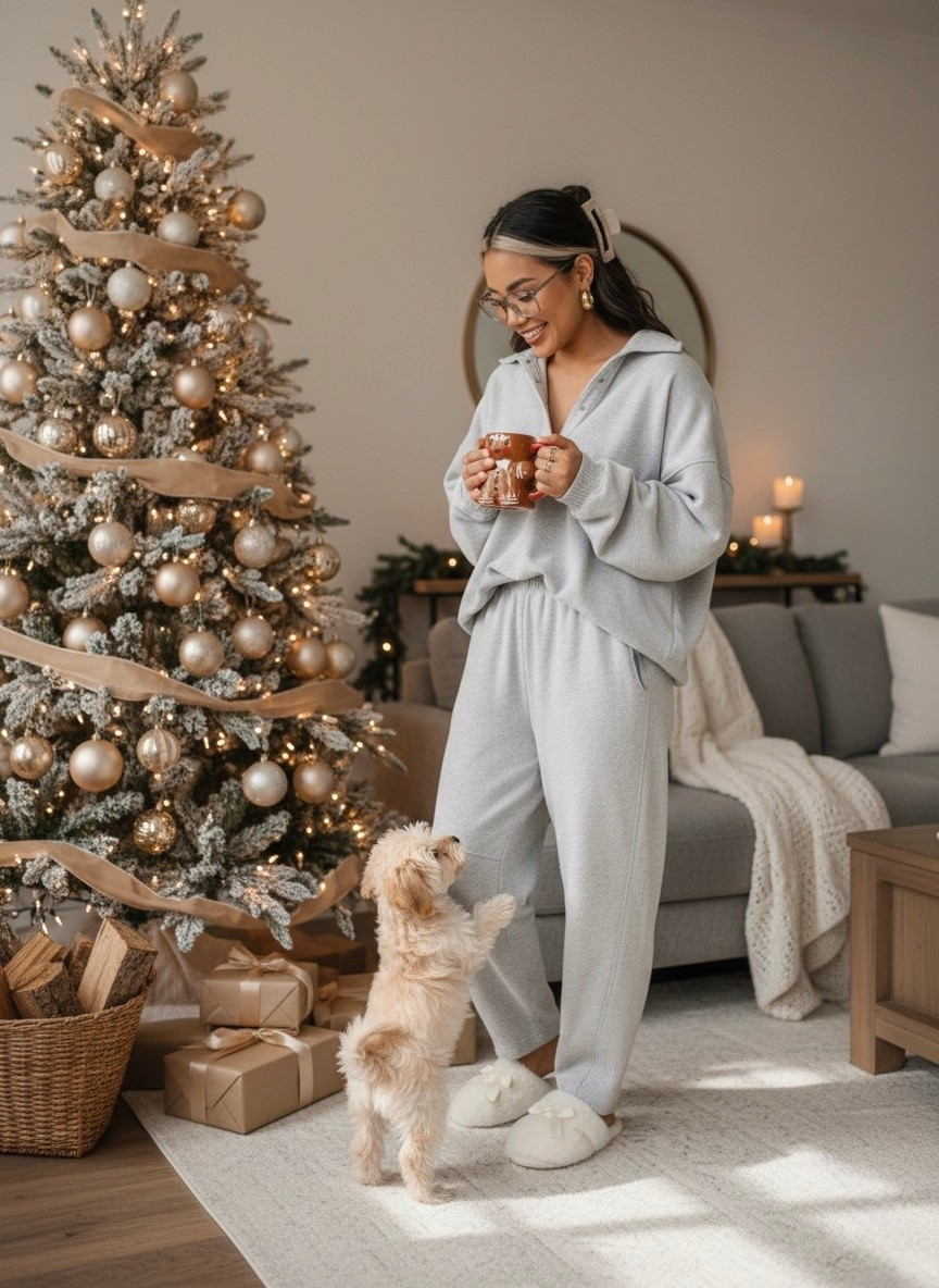 Cozy morning energy ☕️❄️
Linked the full matching set + my slippers + the mug (shop the look)

#LTKCozySeason #LTKHolidayStyle #LTKWinter #MatchingSet #Aerie #TargetStyle #CozyOutfits #HolidayAtHome #LTKSaleAlert #LTKCoffeeBreak


#LTKHoliday #LTKSaleAlert #LTKCyberWeek
