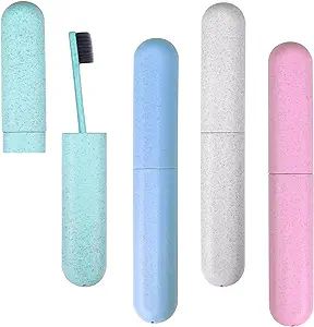 Hooqict 4 Pack Toothbrush Travel Case, Portable Breathable Travel Toothbrush Holder for Traveling... | Amazon (US)