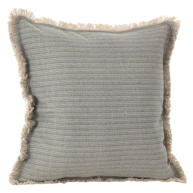 20"x20" Canberra Fringed Moroccan Throw Pillow Blue/Gray - Saro Lifestyle | Target