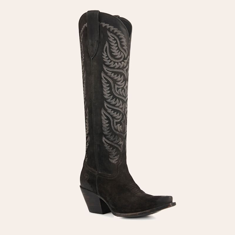 Ariat Women's Laramie Black Suede StretchFit Snip Toe Tall Cowboy Boots | Cavender's
