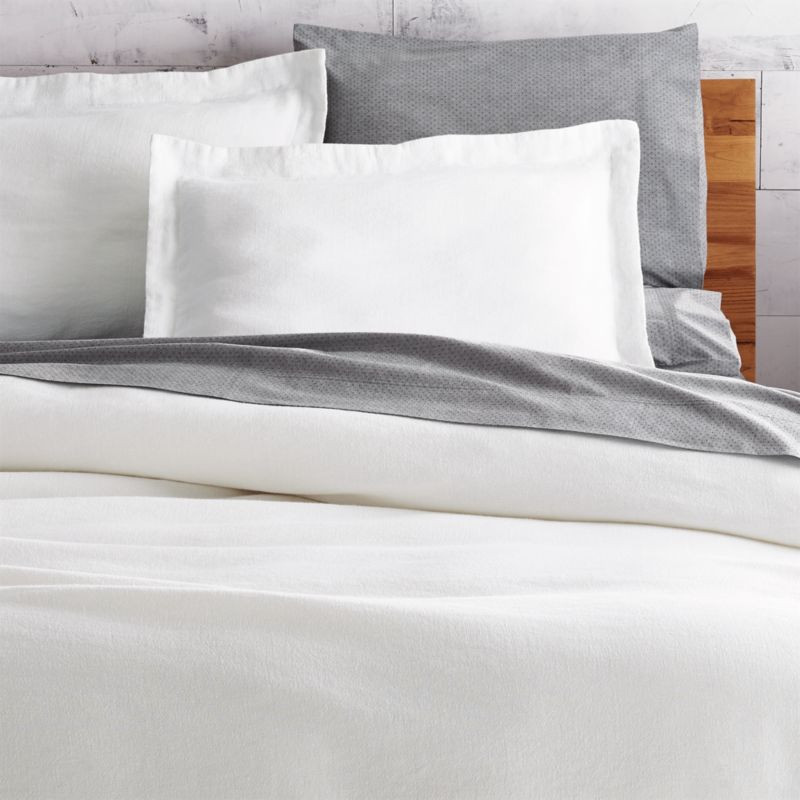 Weekendr White Chambray Duvet Cover and Pillow Shams | CB2 | CB2
