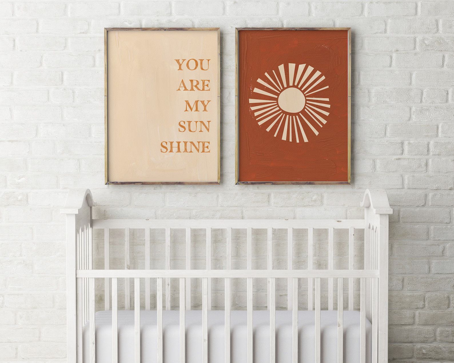 You Are My Sunshine Print Set of 2 Prints Terracotta Art Print Burnt Orange Sun Print Nursery Dec... | Etsy (US)